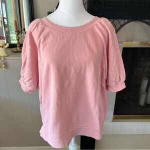 Pink short sleeve oversized pullover top